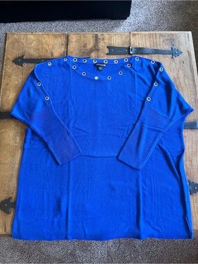 Antthony Royal‎ Blue Sweater with Silver Eyelets